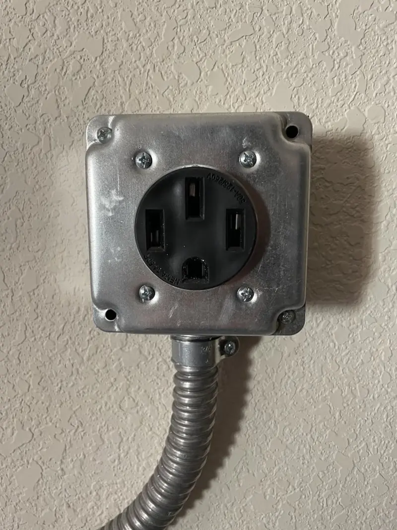 NEMA 14-50 outlet installed for Smart Home Electrical in Brooktrails